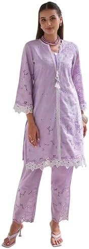 Lavender Ribbed Knit Co-Ord Set – Elegant Long Sleeve Top & Midi Skirt with Belt - Image 2