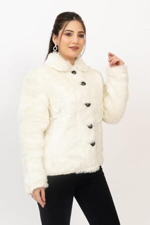 Grey Faux Fur Statement Jacket – Chic Winter Party Layer for Women