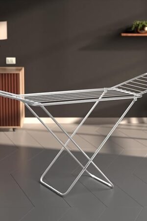 Mild Steel Cloth Drying Stand - 3 Way Folding, 42 Feet Drying Length, 20 Drying Rails, Lightweight